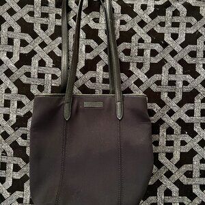 Black Coach handbag 10x11" with 11" handles.